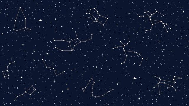 Space sky celestial seamless pattern of stars map.