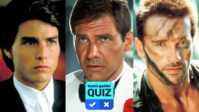 Tom Cruise in "Rain Man," Harrison Ford in "Temple of Doom," and Arnold Schwarzenegger in "Predator"